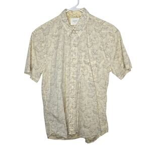 Billy Reid Standard 100% Cotton Short Sleeve Floral Button-down Shirt Sz Medium